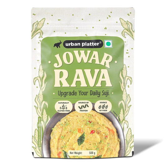 Urban Platter Jowar Rava, 500g (Naturally Gluten-free | Source of Protein & Fibre | A Smart Swap for Regular Sooji | Perfect for Upma, Khichdi, Porridge, Halwa & More)