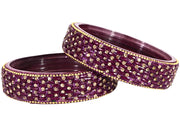 NMII Glass Golden Zircon GemStone & Beads Studded Thick Kada Set For Women & Girls | Chudi Set | Glass Bangles For Women | Fancy Kada For Women Party, Wedding, Occasion, Daily use