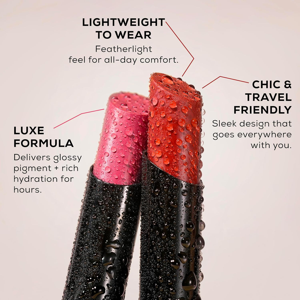 INSIGHT Professional Hydra Luxe Lipstick - Nyc | Satin Finish|Long lasting| Smooth| Hyaluronic Acid| Enriched with Rosehip Oil|Creamy Lipstick|Infused with Hyaluronic Acid - 2.5g (Pack of 2)
