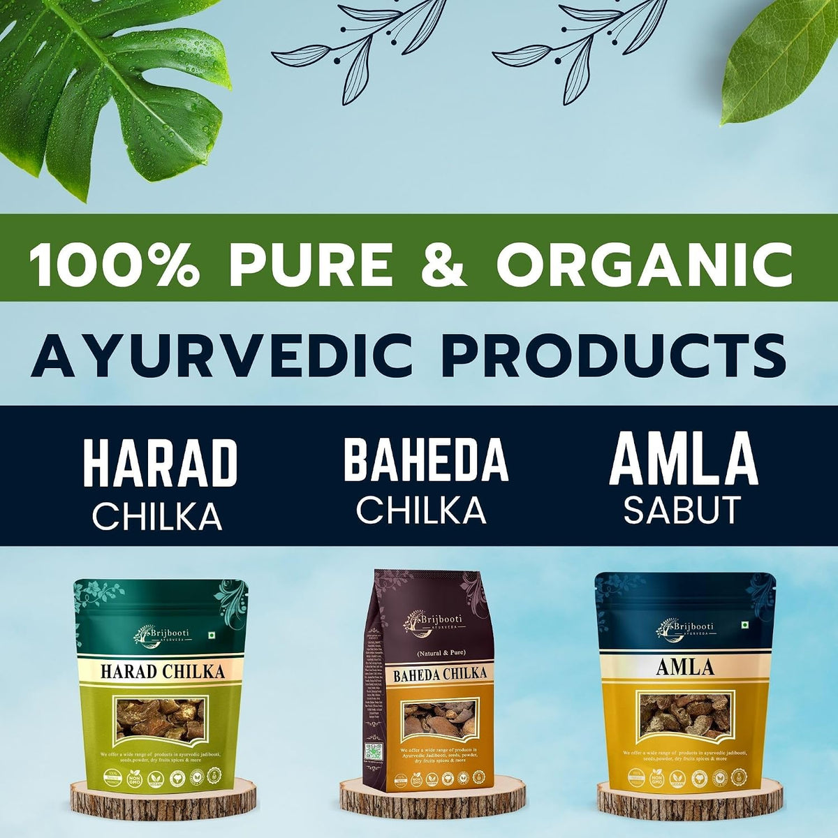 Brijbooti Harad Baheda Amla Raw 600 Gram | 200 Gram Each | (Pack of 3)