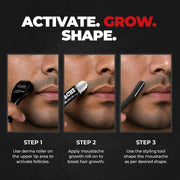 Beardo Moochwala Growth Combo for Men | Derma Roller + Moustache Growth Roll-On + Styling Tool | Helps Stimulate Hair Follicles | Supports Thicker, Fuller-Looking Moustache | Easy At-Home Moustache Care Kit