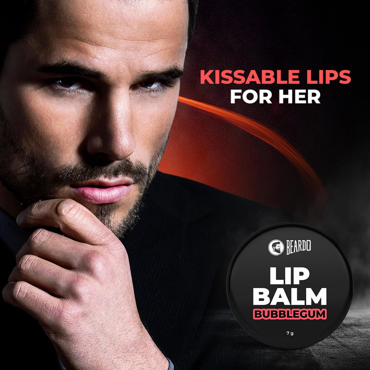 Beardo Bubblegum Non Tinted Lip Balm for Men, 7g | Lip Care For Soft Kissable Lips | Lip Mask For Dry, Cracked and Chapped lips | Repair & Protection