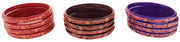 NMII Glass with Flower Pattern Glossy Finished Kada Set For Women and Girls, (Multy_2.2 Inches), Pack Of 24 Kada Set