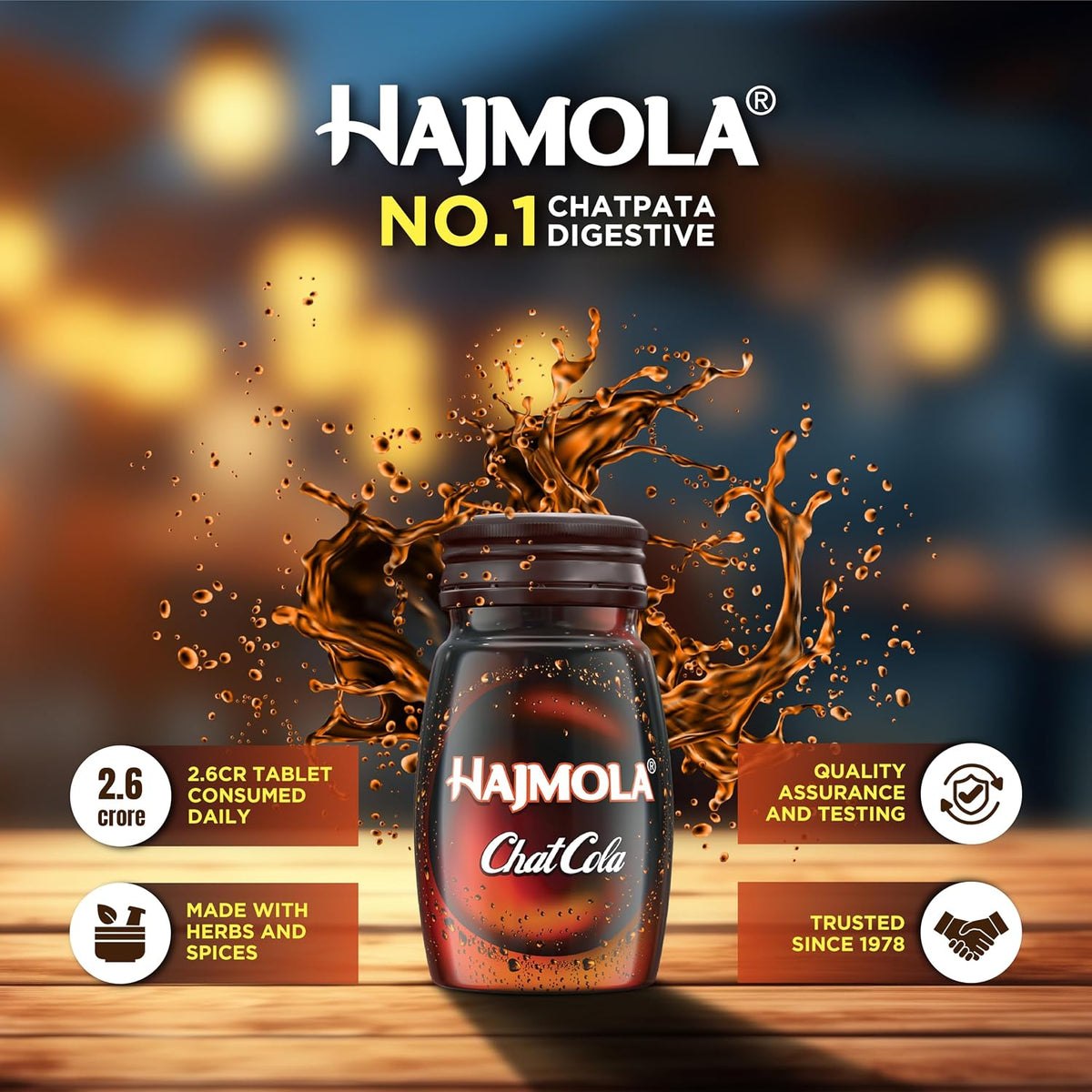 Dabur Hajmola Tasty Digestive Tablets (Chatcola Flavour) - 120 Tabs | Healthy, Tasty & Chatpata | Ayurvedic Tablets For Improved Digestion | Relief From Flatulence