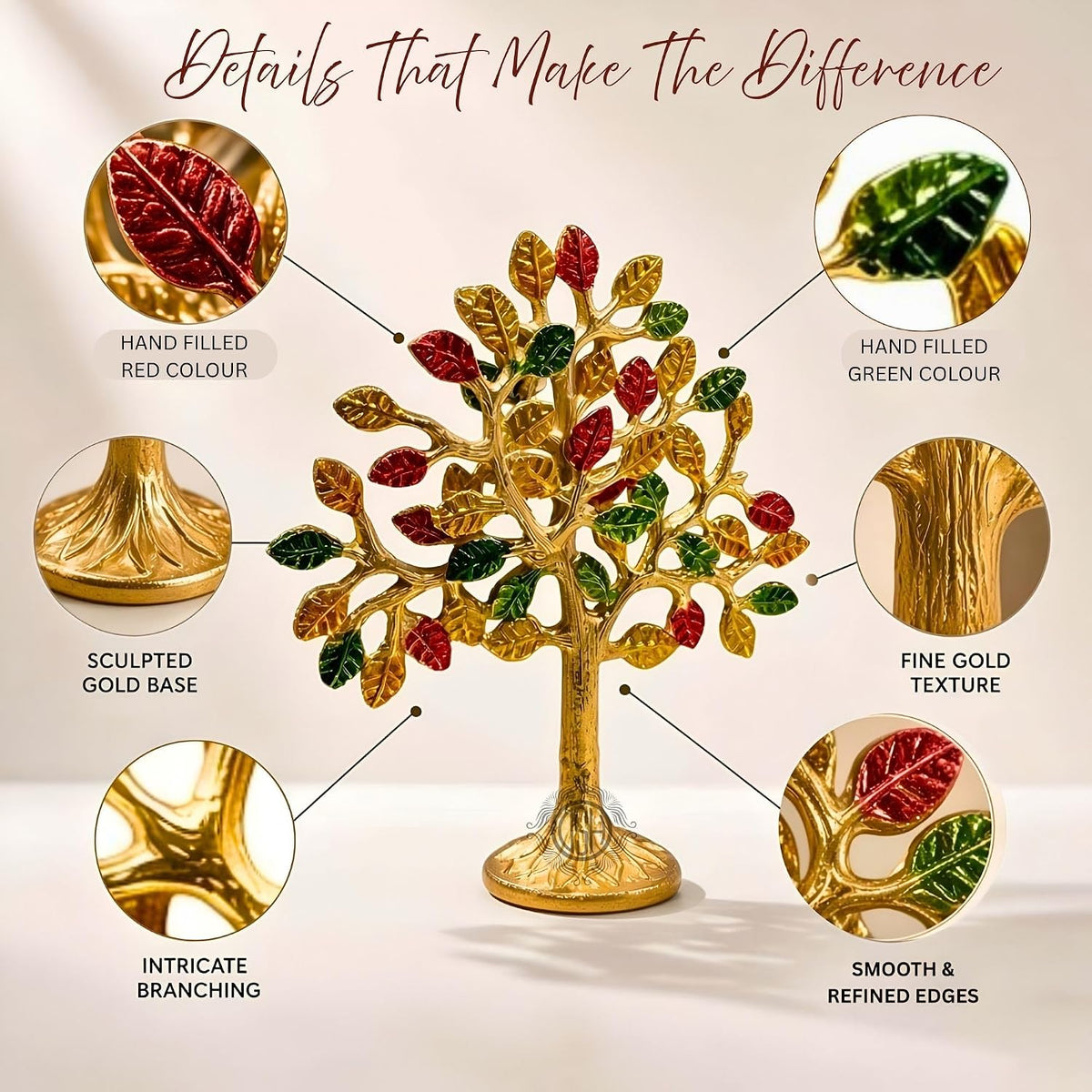 DSH Kalpavriksha Tree Showpiece for Home Décor | Wish Fulfilling Tree of Life Decorative Sculpture | Symbol of Prosperity, Growth & Good Fortune | Tabletop Décor & Gift (Small)