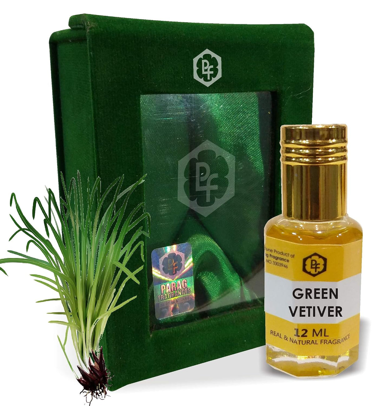 Parag Fragrances GREEN VETIVER (KHUS)12 ML Real & Natural Attar, Best Attar For Man and Woman, 100% Alcohol Free & Long Lasting Attar