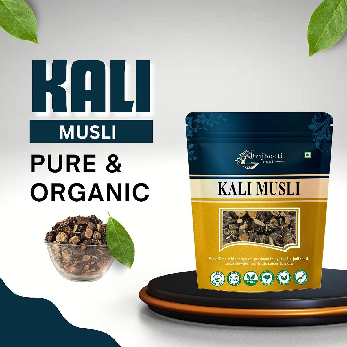 Brijbooti Kali Musli - Curculigo Orchiodes - Black Musli 100 Gr