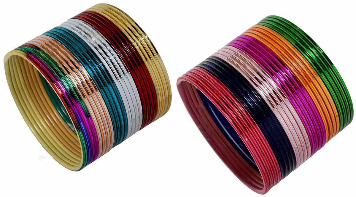 NMII Non Precious Metal Base Metal With Shiny Worked and Glossy Finished Bangle Set For Women and Girls