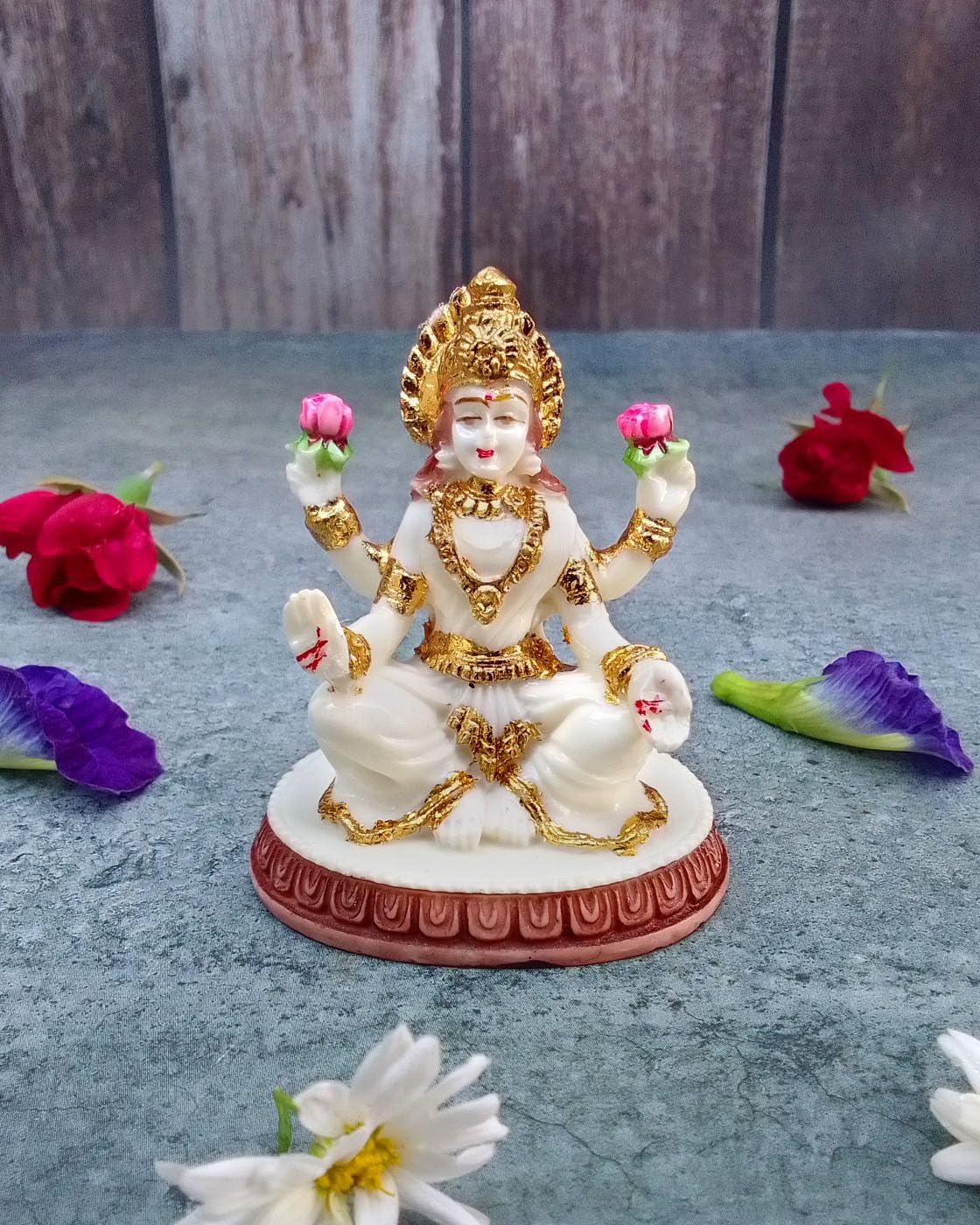 SHINDE EXPORTS Goddess laxmi Devi Marble murti Small Lakshmi Statue Idol for Home Pooja