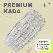 NMII Stylish Designer Metal Bangles Set For Women & Girls with Zircon Stone | Diamond Bangles | Traditional Bangles For Wedding, Party, Shadi, Function | Women's Fashion Jewellery- Set of 4