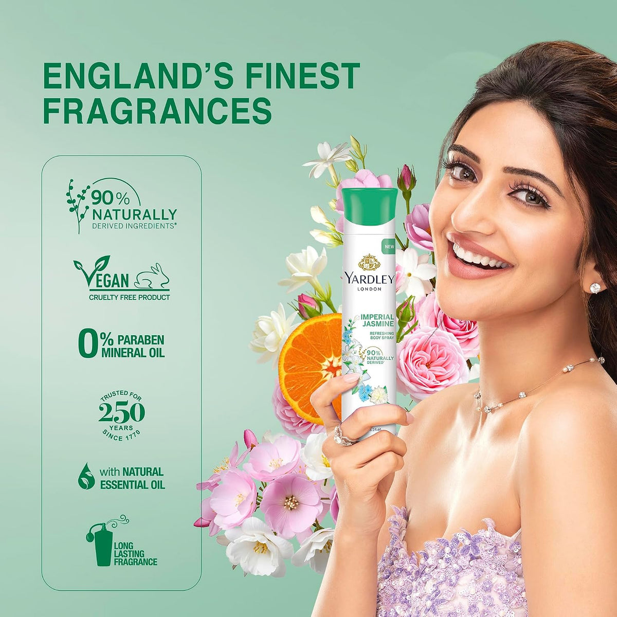 Yardley London Imperial Jasmine Perfumed Deo For Women, 150ml