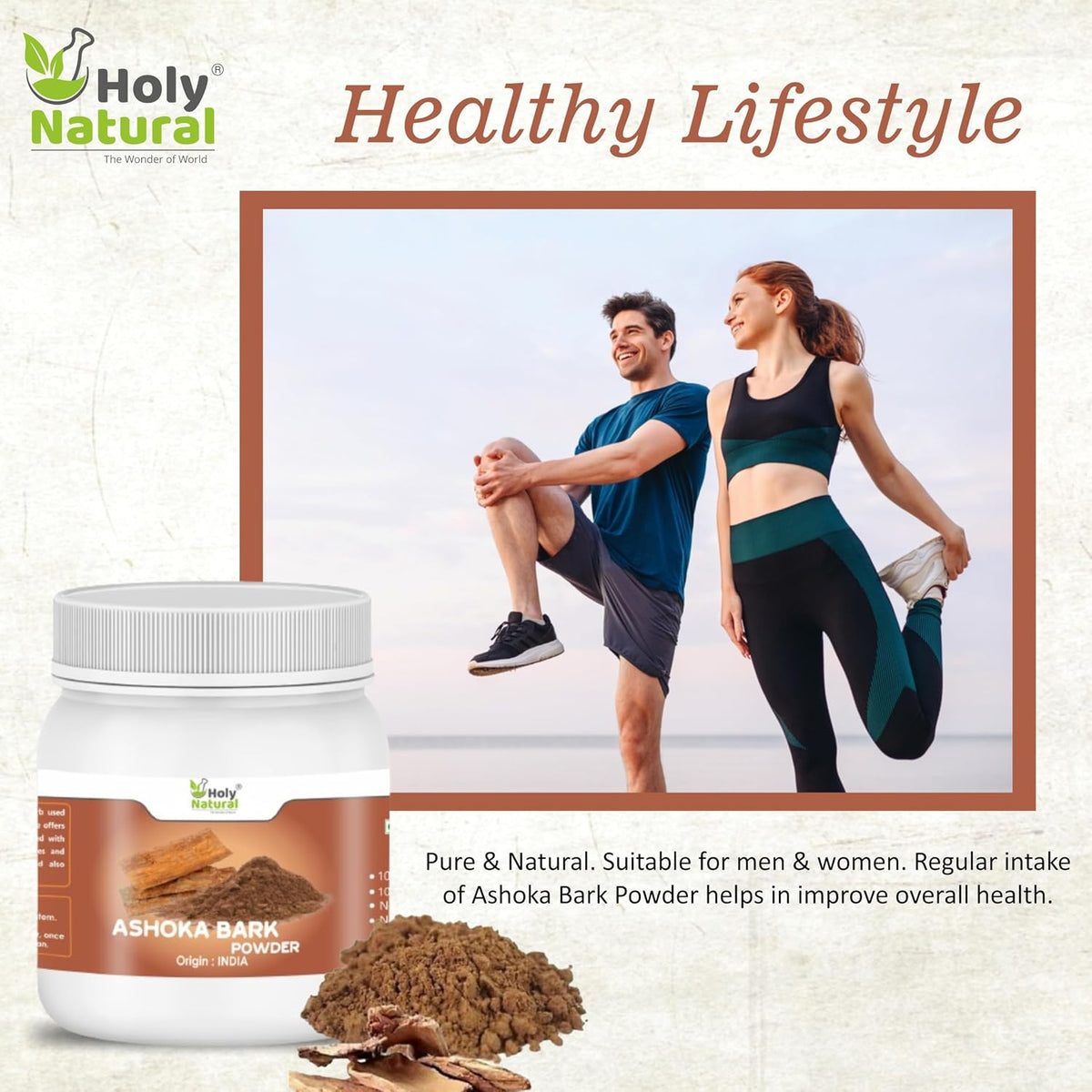 Holy Natural Ashoka Bark Powder - 250 gm | Ashok Chaal (Saraca Indica) Powder