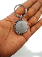 SHINDE EXPORTS Shirdi Sai Baba Stainless Steel Key Chains for car, Home and Bike (Circular revolving)