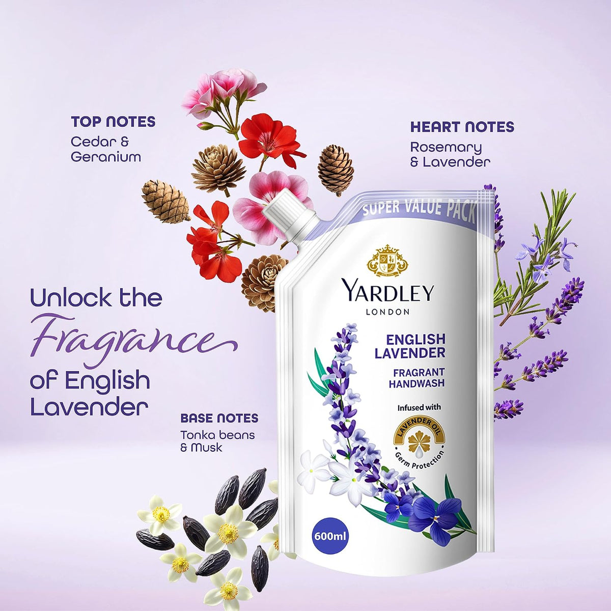 Yardley London English Lavender Fragrant Handwash 600ml