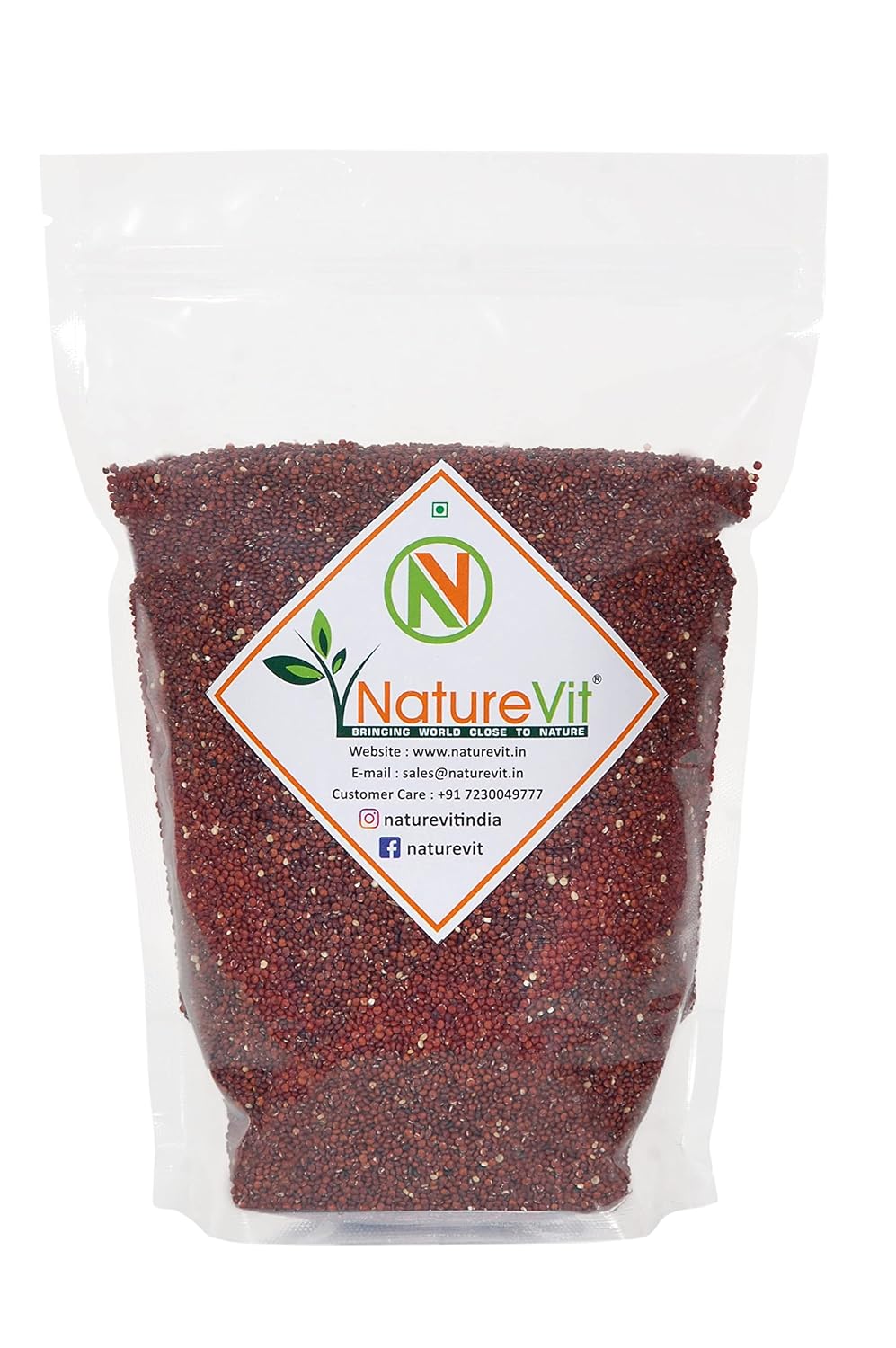 NatureVit Red Quinoa Seeds 2 Kg | Gluten-Free Superfood | High Protein & Fiber | Ideal for Salads, Breakfast & Healthy Meals