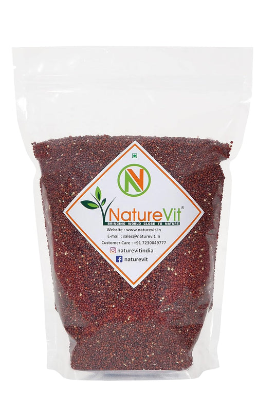 NatureVit Red Quinoa Seeds 2 Kg | Gluten-Free Superfood | High Protein & Fiber | Ideal for Salads, Breakfast & Healthy Meals