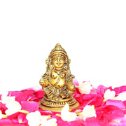 Aalayam Selveer Kubera Statue | Small Kuber Idol in Brass | Gold Colour Murti Height 9.5cm - 1 Piece