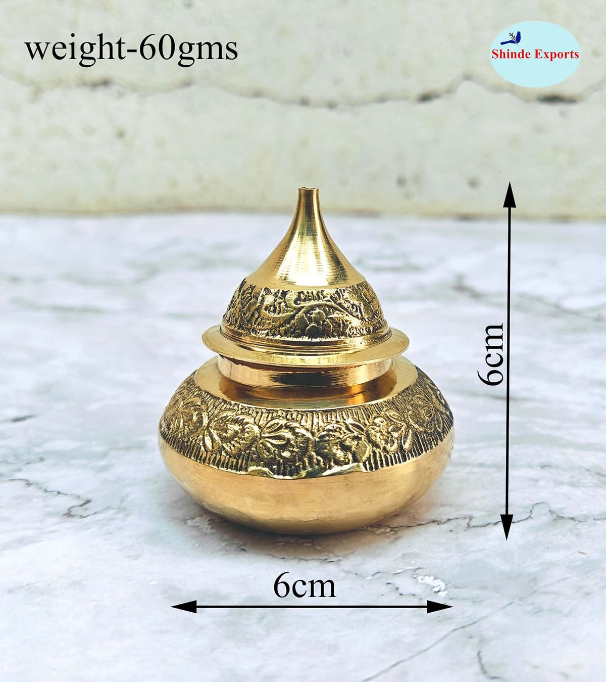 SHINDE EXPORTS brass sindur dani dibbi sindoor box dabbi for women (6CM)