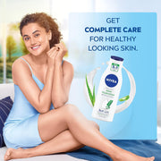 NIVEA Body Lotion, Aloe Hydration, with Aloe Vera for Instant Hydration in Summer, for Men & Women, 200 ml & NIVEA Lip Balm, Fruity Strawberry Shine, 4.8g