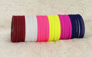 NMII MultiColor Metal Plain Bangles Set For Women & Girls with Matte Finish | Women's Bangles Combo | Colorful Metal Bangles For Wedding, Party, Daily use | Metal Chudi Set- Pack of 144