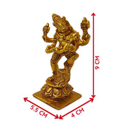 Aalayam Selveer Lakshmi Varaha Idol | Varaha Swamy with Bhudevi | Lakshmi Varahar Idol | Varaha Murti Idol 9 cm Height Brass Gold Colour 1 Piece