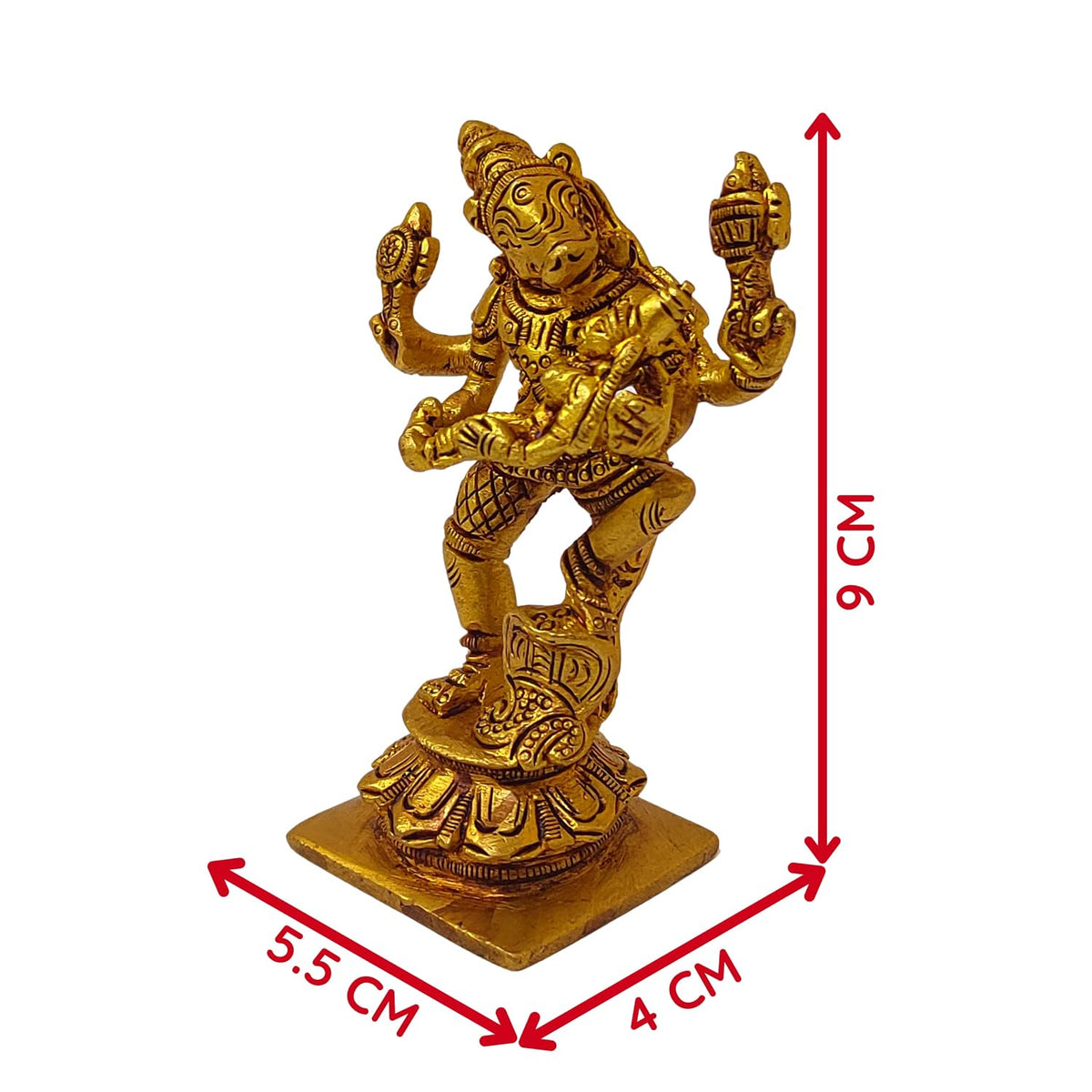 Aalayam Selveer Lakshmi Varaha Idol | Varaha Swamy with Bhudevi | Lakshmi Varahar Idol | Varaha Murti Idol 9 cm Height Brass Gold Colour 1 Piece