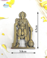 SHINDE EXPORTS Metal Lord Hanuman Idol Statue, Small Size 4.5 cm, Brass Material, Glossy Finish, Classic Style, for Car Dashboard, Home, Office Desk, Religious Theme (Bronze)