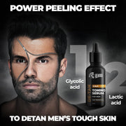 Beardo 2-in-1 Detan Serum + Toner For Men, 30ml | Face Serum For Men | De tan Serum with AHA & Plant Collagen | Brightens Complexion, Removes Dead Skin