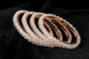NMII Traditional Pearls Alloy Metal Bangles For Women and Girls | Stylish Women's Bangles Bracelet | White Moti Bangles Set | Trendy Bangles For Wedding, Party, Function, Daily- Set of 4