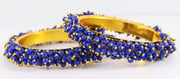NMII Non-Precious Metal Base Metal with Pearl Studded worked Glossy Finished Kada Set For Women and Girls