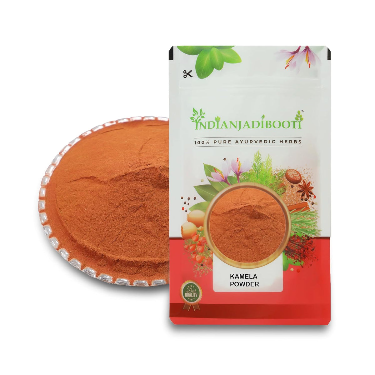 IndianJadiBooti Kamila Powder (100g) | Pure Mallotus Philippensis | Kamela/Kampillaka | Ayurvedic Herb for Gut Cleanse & Skin Wellness | Natural Red Dye | Edible Grade