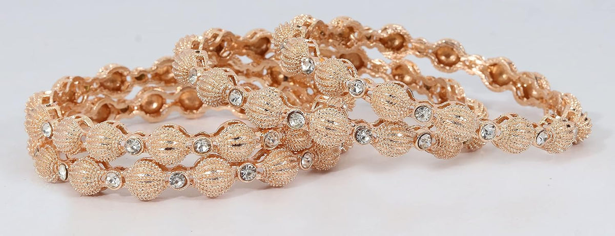 NMII Metal with Zircon Gemstone Kada Set For Women and Girls