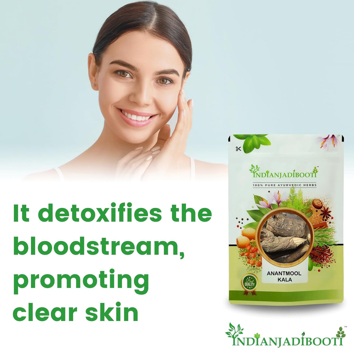 IndianJadiBooti Pure Anantmool Root (Indian Sarsaparilla) | Traditional Ayurvedic Botanical for Systemic Cooling, Skin Vitality & Pitta-Grounding Wellness, 250 Grams Pack