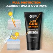 Beardo Max Cooling Gel Sunscreen SPF 60+ PA++++|UVA/UVB Protection | No White Cast |Ultra Lightweight Texture | Non-Greasy |Sunscreen for Men