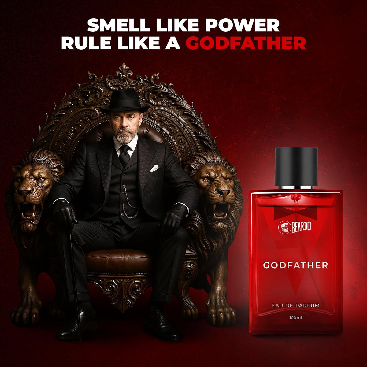 Beardo Godfather Eau De Parfum | Aromatic, Spicy Perfume For Men Long Lasting | Date Night Fragrance, Body Spray For Men, 100Mlx2 | Gift for men | Gift For Friends