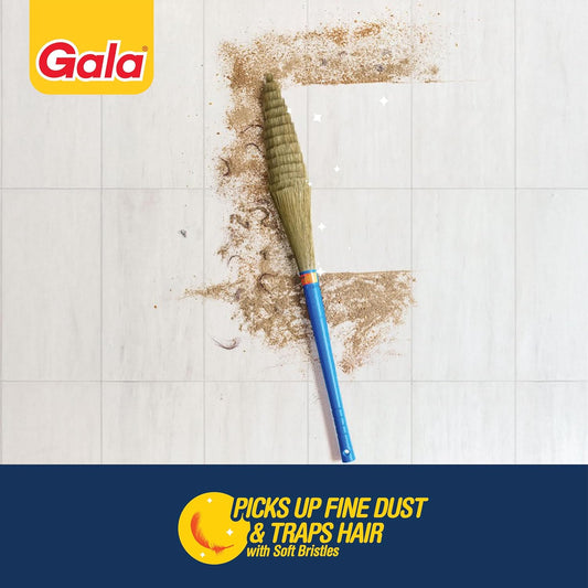 Gala No Dust Broom – India's No. 1 Jhadu | Long Handle for Floor, Corners & Cobwebs | No Back Strain | Traps Fine Dust & Hair | Detachable Handle