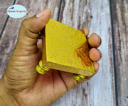 SHINDE EXPORTS Wooden Meenakari Bajot Velvet chowki for Idols and Pooja Articles (Multicolour)
