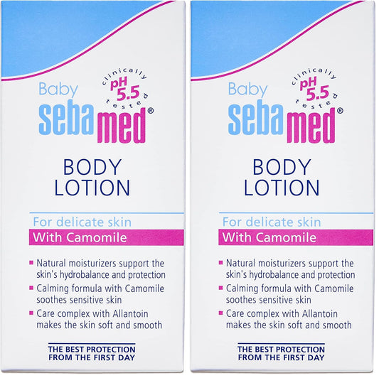 Sebamed Baby Body Lotion 50 ml|Ph 5.5|Camomile & Allantoin| Dermatalogically tested| Sensitive skin (Pack of 2)