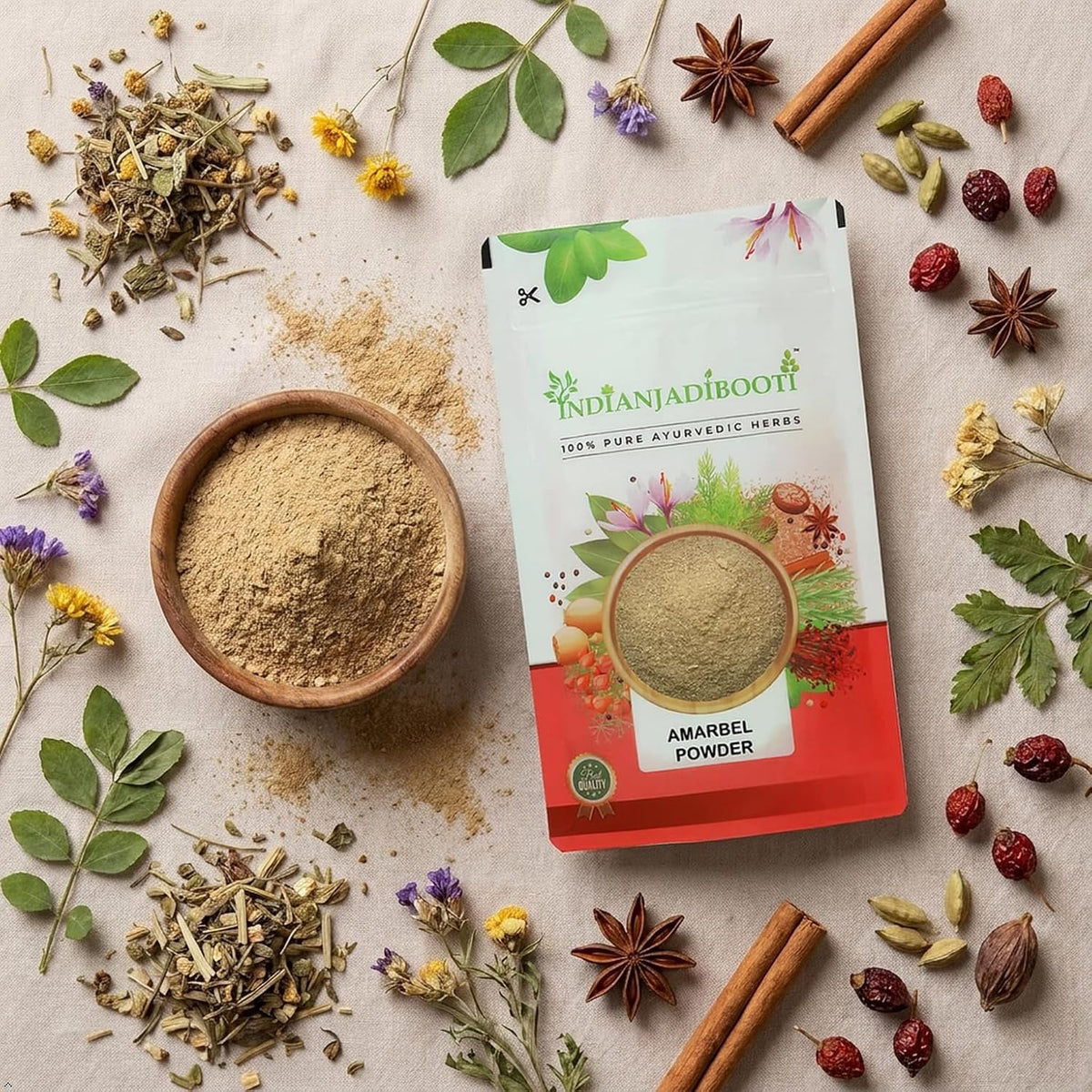 IndianJadiBooti Amar Bel Powder - 100% Pure Akash Bel Churn (Cuscuta Reflexa/Dodder Vine/Aftimoon) - Traditional Ayurvedic Herbal Powder for Hair Care, Scalp Nourishment & Wellness (1 Kg)