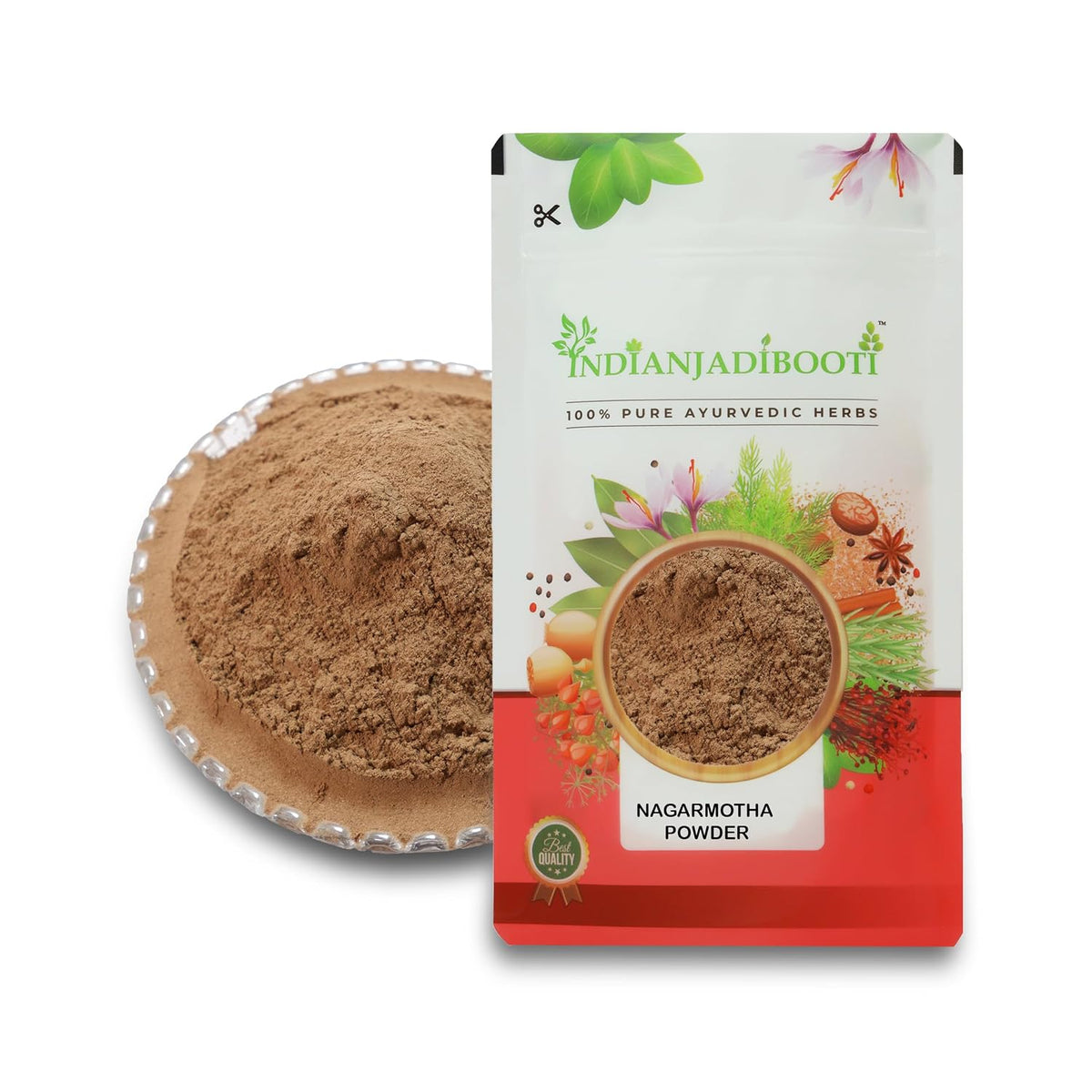 IndianJadiBooti Nagarmotha Powder (100g) - Pure Cyperus Rotundus (Mustak Churna) - Nut Grass/Tunga Gaddalu - Natural Herb for Oily Skin Face Packs, Hair Care (Dandruff) & Digestion