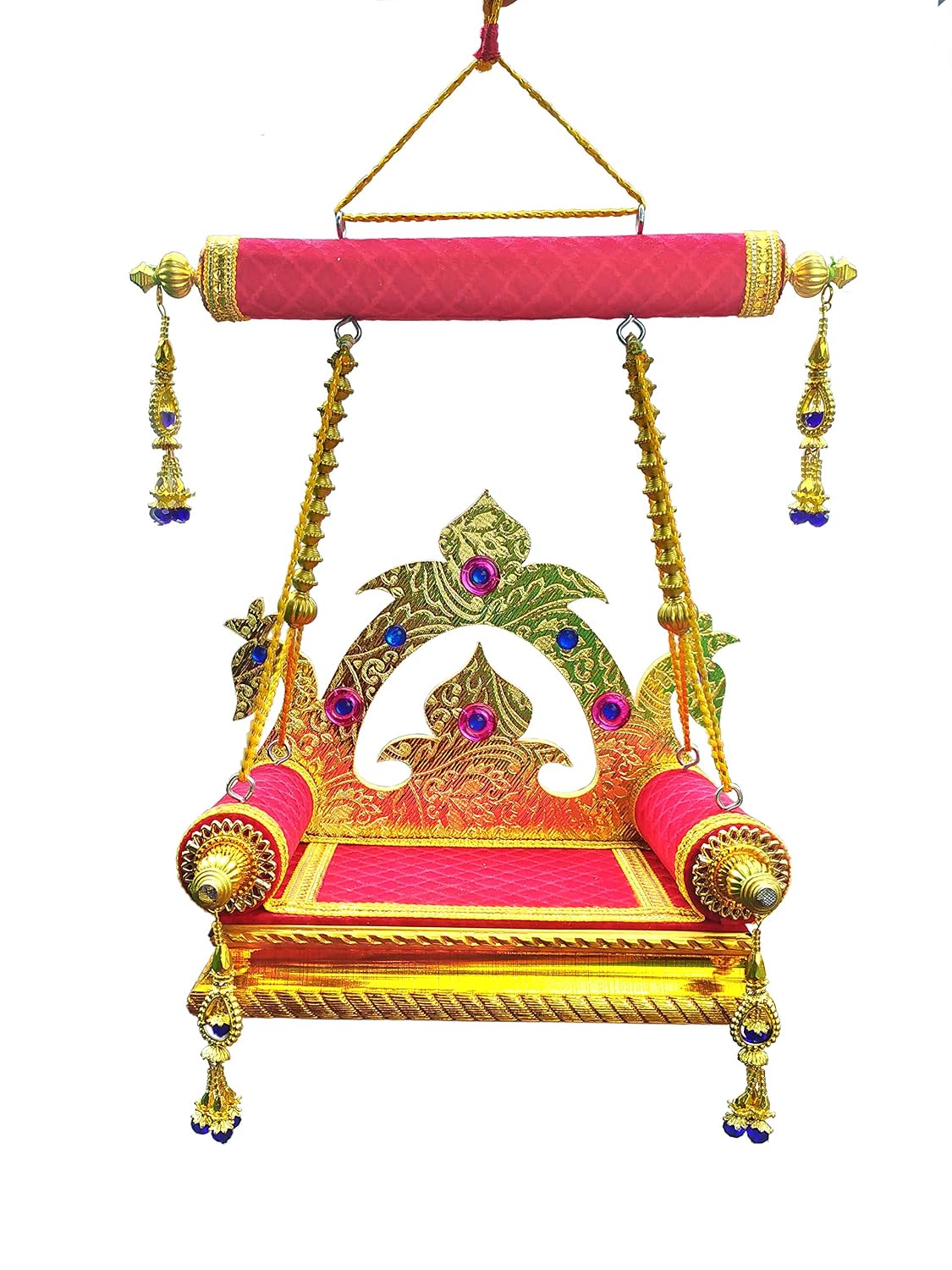 SHINDE EXPORTS Wooden Jhula for laddu Gopal Lord Thakur Pooja god singhasan (11 inch)