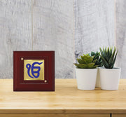 DIVINITI Ik Onkar 24K Gold Plated MDF Photo Frame | Premium Sikh Table Top Frame for Home, Office & Prayer Room | Luxury Spiritual Gift Item for Housewarming, Festive Gifting | 10 x 10 CM