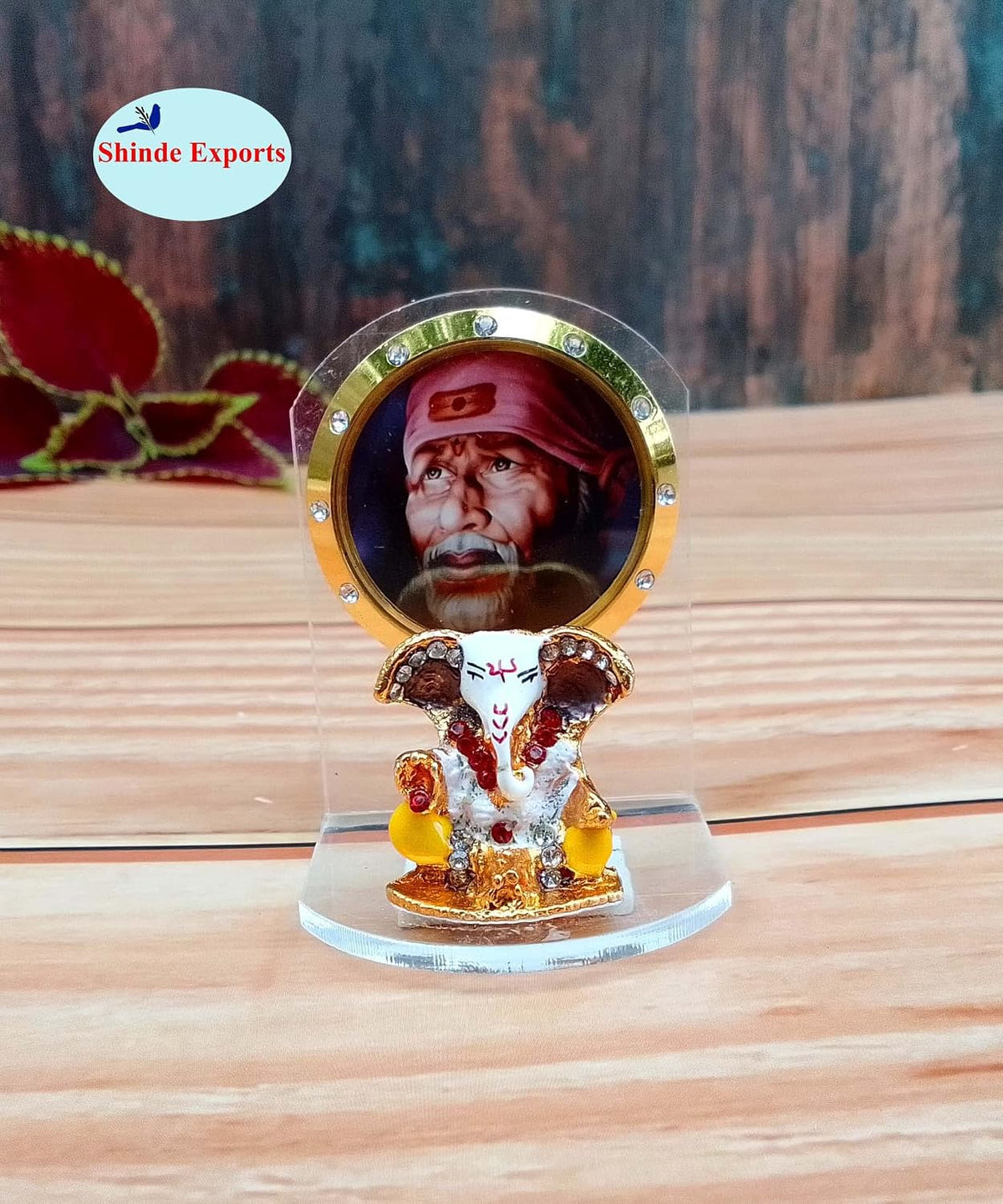 Shinde Exports Shirdi Sai Baba car dashboard idol statue for gifts home (DESIGN 14)
