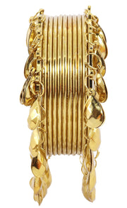 NMII Non-Precious Metal Base Metal with Plain Or Attractive Glossy Finished Ghungroo Latkan Kada/Bangle Set For Women and Girls