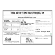 BLUE TEA - Combo Pack - Butterfly Pea Flower Tea (30g - 30 Cups) + Rose Tea (25g - 25 Cups) | DETOX TEA | Vitamin-C Rich - Caffeine Free - Natural Ingredients | Flower Based | Herbal Tea | Pet Jar