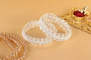 NMII Traditional Plated Metal Bangles Kada Set For Women & Girls With Beads & Pearls | Women's Bangles | Fashion Bangle | Premium Kada Set For Wedding, Occasions Fashion Jewelry - Set Of 2