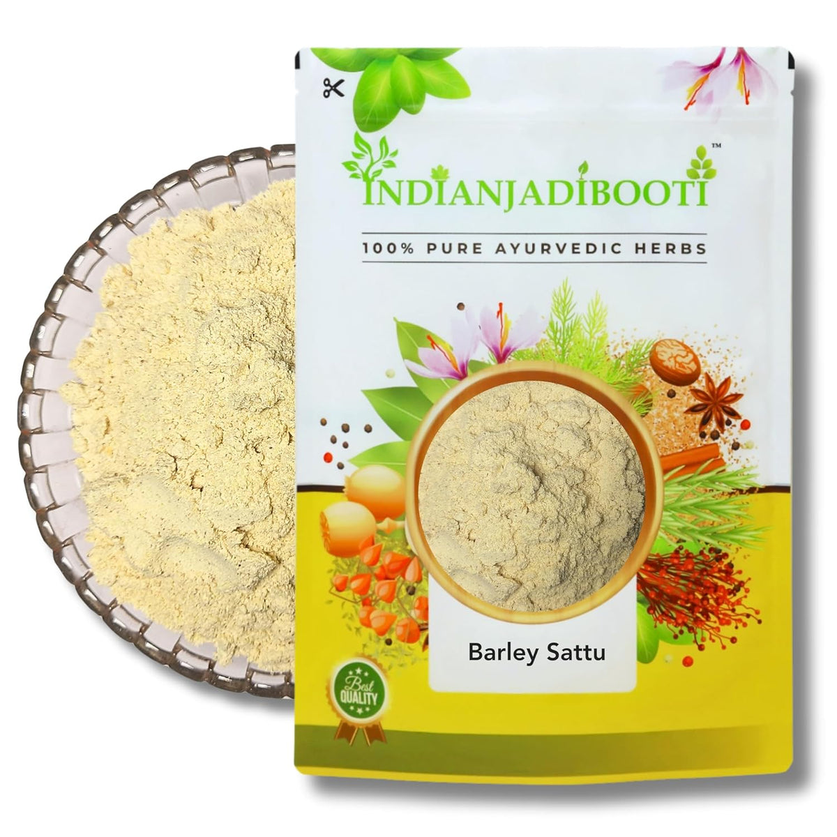 IndianJadiBooti Jau Sattu Powder (Roasted Barley Flour) – 100% Pure Traditional Cooling Superfood for Summer – Helps Support Weight Management, Digestion & Sugar Balance, 1 KG