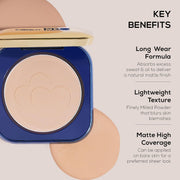 INSIGHT All Day Matte Compact Foundation - (Warm Sand) | Buildable Coverage, Flawless Finish | Lightweight, Long-Lasting Pressed Powder | Oil Control Face Makeup - 11g