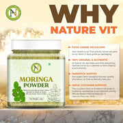 NatureVit Pure Moringa Leaf Powder 100g | Natural Superfood Supplement | Rich in Vitamins, Minerals & Antioxidants | Vegan & Gluten-Free