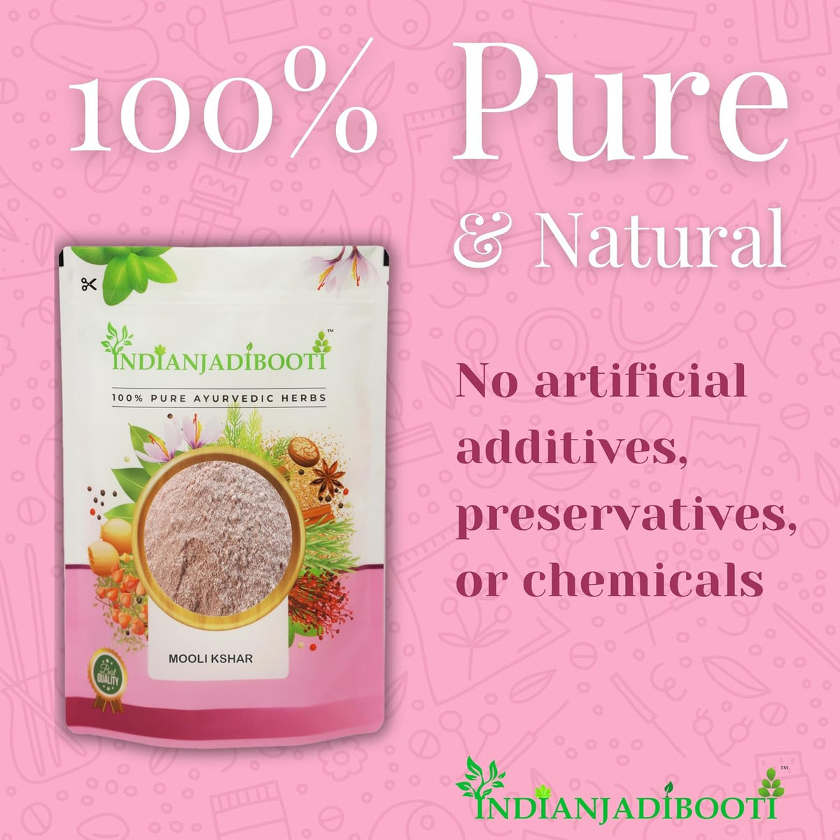 IndianJadiBooti Mooli Kshar (Radish Alkali) - Natural Mulaka Kshara - Plant-Based Mineral Extract for Digestive & Urinary Wellness - 250g Pack